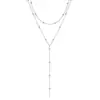 Joyería Transfronteriza Europea y Americana, Elegante Collar Largo con Borla de Pedrería en Forma de Y, Cadena Elegante Apilada para Clavícula de Mujer