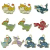 Dibujos Animados Transfronterizos Lindos Animales con Goteo de Aceite Dinosaurio Accesorios de Aleación Colgante DIY Llavero Colgante para Pendientes Amazon
