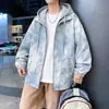 Chaqueta cruzada de exportación para primavera y otoño, con capucha, de cuero PU, estilo dos piezas falsas para hombre, marca de moda, abrigo casual elegante