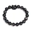 Pulseira de Contas Cabeça de Gato em Pedra Natural, Obsidiana Prateada, Pedra Olho de Tigre, Pedra Olho de Gato Rosa Branco, Pulseira da Sorte, Pulseira Cabeça de Gato em Cristal Rosa