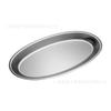 Prato em formato de ovo de aço inoxidável estilo coreano Prato oval dourado para churrasco Bandeja de fundo plano para rolinhos de arroz grande prato para peixe cozido no vapor