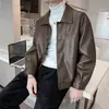 Traje de Motociclista Retro Americano Puleather Marca de Moda Chaqueta para Hombres y Mujeres Otoño e Invierno Sentido de Alta Gama Calle Frita Industria Pesada Chaqueta de Traje de Béisbol
