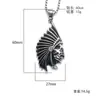 Estilo étnico indio acero de titanio colgante para hombre retro moderno punk hip hop retrato collar joyería venta directa