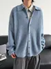 Cárdigan de Punto con Bloques de Color Botones y Solapa Color Old Money para Hombre Otoño/Invierno Tacto de Alta Gama Mezcla de Canalé Fino Suéter Esponjoso
