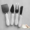 Mango de Cerámica en Forma de 8, Cuchillo y Tenedor para Queso de Acero Inoxidable, Cubiertos para Queso, Cuchillo para Pizza, Cuchillo de Mantequilla Colorido, Directamente del Fabricante