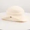 Boina pequena de cor sólida francesa chapéu elegante de alta qualidade estilo Hepburn para mulheres inverno aba virada chapéu de senhora moderno de alta qualidade