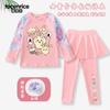 Traje de Baño Transfronterizo para Niños, Conjunto de Dos Piezas para Niñas de Manga Larga y Pantalón Largo Secado Rápido Moderno Traje de Baño para Niñas