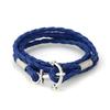 Joyería Transfronteriza de Venta Caliente Personalidad Pulsera de Cuero de Múltiples Círculos Estilo Náutico Marino Simple Ancla de Barco Pulsera de PU Accesorios Europeos y Americanos