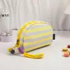 Nueva Bolsa de Maquillaje Rayada con Conchas Organizador Portátil de Artículos de Tocador Bolsa Pequeña de Lavado para Viaje Bolsa de Gran Capacidad