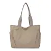 Bolso de hombro nuevo, simple y versátil, de gran capacidad, tela de nailon impermeable y ligera, bolso tote tipo japonés para mujer