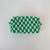 Bolsa de Cosméticos Cuadros de Lana Transfronteriza Gran Capacidad Bolsa de Almacenamiento de Punto Cuadriculado Bolsa de Tocador Plegable Portátil Venta al por Mayor
