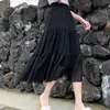 Saia midi de chiffon pérola, estilo de fada, coleção de verão 2026, cintura alta, peça única, disponível para dropshipping, moda feminina