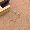 Pendientes Coreanos Largos con Borlas de Diamante Completo Ojos de Ángel de Diamante Redondo Pedrería Adelgazantes de Rostro Elegantes Accesibles Lujo Pendientes de Gama Alta