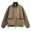 Chaqueta vintage de estilo japonés con cuello de bolsillo grande y velcro para hombre, chaqueta de trabajo de primavera con nuevo diseño
