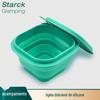 Tigela dobrável quadrada ao ar livre com tampa de silicone Lunch Box Salada de frutas Viagem Camping Portátil dobrável Armazenamento Folding Bowl