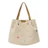 Bolso de Lona de Gran Capacidad para Mujer 2026 Nuevo Estilo de Moda Bordado con Letras Bolso de Mano Pequeño Fresco Bolso de Hombro Tote