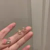 Brincos e Tarraxas de Zircônia Rosa de Luxo Leve Adequados para o Verão, Design Exclusivo de Nicho com um Estilo Cool de Alta Qualidade para Mulheres