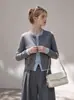 Nuevo Suéter de Punto Minimalista Coreano Otoño/Invierno 2026 para Mujer, Cuello Alto, Manga Larga, Corto, Abrigo Casual Holgado 25761