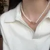 Collar de perlas para mujer, ligero, de lujo, de nicho, de alto grado, con temperamento, cadena de suéter, colgante, collar decorativo, cadena de clavícula, elegante, de alta gama