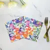 Em estoque fabricantes fornecem flores e plantas coloridas feliz aniversário criativo guardanapos impressos flores e plantas feriado atacado