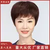 Peluca de pelo corto cobertura total de la cabeza peluca de cabello humano real para mujeres regalo para mamá cubrir cabello blanco aumentar volumen del cabello Xuchang damas