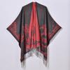 Comercio exterior nuevo abrigo chal para damas otoño e invierno retro flor borla jacquard capa cárdigan manta aire acondicionado oficina