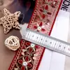 Encaje de organza bordado con lentejuelas de 5.3 cm de ancho, estilo étnico multicolor, material para ropa, zapatos, accesorios, materiales decorativos