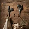Galo e Galinha de Ferro Forjado Criativos Estilo Retrô Gancho de Animal Decorações de Parede para Casa, Floricultura, Bar, Cafeteria, Loja de Roupas