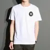 Camiseta de manga corta de verano para hombre ins cuello redondo camiseta básica moda coreana ajustada ropa casual moda masculina