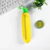 Bolsa de Lápices de Silicona con Dibujos Animados de Frutas y Verduras, Bolsa Creativa de Papelería para Estudiantes, Bolsa de Almacenamiento de Lápices Impermeable de Gran Capacidad