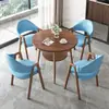 Juego de mesa y sillas de recepción y negociación de estilo minimalista nórdico para tiendas de té de leche y cafeterías, apartamentos y bed & breakfasts, mesa de comedor, mesa redonda pequeña para balcón