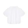 Venta al por mayor Verano 2026 Nuevos Productos Estilo Europeo y Americano Ropa para Mujer Cuello Solapa Cuello en V Manga Corta Camisa Blanca Abullonada 26206