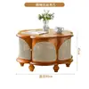 Mesa de Café Retro de Ratán Estilo Japonés Mesa Pequeña para Apartamento Pequeño Mesa de Té Pequeña Antigua para el Hogar Mesa Redonda de Madera de Fresno Lujo Ligero para Sala de Estar