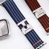 Adecuado para Apple S11 Watch con Correa Tejida de Nailon con Textura Rayada y Hebilla de Paracaídas Iwatch10Se9