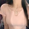 Collar de Mariposa Ins No Se Desvanece Cadena de Clavícula Moderna Collar Apilado Joyería para Mujeres y Niños Doble Capa Luna Chapado en Oro