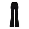 Calça de tecido macio, calça flare confortável, nova moda outono, cintura alta, modelagem slim, cor sólida, calça longa casual esportiva micro flare