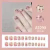 Fofo Desenho Animado Infantil Porco Doce e Branco Estilo Ins Pequeno Fresco High-End Curto 24 Peças Patch para Nail Art