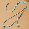 Cordón de Colgante de Loto de una Cara con Colgante de Jade y Oro, Cordón de Collar Tejido a Mano de Jade Fresco para Hombres y Mujeres, Venta al por Mayor