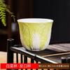 Taza maestra de repollo de porcelana de jade con grasa de oveja, exterior liso, interior esmaltado, juego de té de kung fu de cerámica, taza de degustación de té, taza de té casera, taza individual