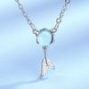 Colar de espuma de sereia azul feminino estilo coreano com pingente de cauda de peixe de zircônia, deusa fantasia, sereia, corrente de clavícula