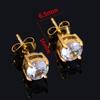 Pendientes de acero inoxidable con microincrustaciones de circonita y cristal, con hebilla de botón, temperamento simple, accesorios de joyería DIY, disponibles al por mayor.