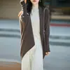 Nuevo Chal de Punto de Lana Pura Otoño/Invierno 2026 Manga Larga Murciélago Abrigo Holgado para Mujer Abrigo Capa Top