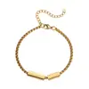 Venta Caliente Transfronteriza Geométrico Tubo de Barra en Blanco Logo Personalizado Collar Pulsera Mujeres Lujo Accesible Nicho Joyería de Alta Gama Accesorios