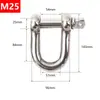 Grillete en D de Acero Inoxidable 304 Grillete en Forma de Arco Hebilla de Elevación Marina Anillo de Conexión para Cable de Acero M4-M38
