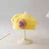 Boina para Niña para Otoño e Invierno, Lindo Moño Bordado, Sombrero de Lana Cálido y a Prueba de Viento, Boina de Tejido para Bebé Niña