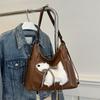 Bolsa feminina da moda estilo coreano filhote de cachorro bordado estilo textute bolsa de ombro textute popular viajante bolsa tote da moda