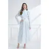 Nataliya 2026 Principios de Primavera Cuello Alto Mangas Volantes Encaje Fruncido Estilo Elegante Vestido de Cintura