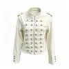 Chaqueta Corta Vintage Estilo Militar Transfronteriza Europea y Americana con Hebilla Metálica, Cuello Alto, Corte Entallado, Chaqueta Estilo Corte al por Mayor