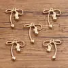 14 Tipos de Acessórios para Joias DIY de Liga Metálica Cor Dourada KC Preserva-Cor, Pingentes de Laço Vazados Fofos e Modernos Diversos