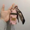 Colgante de Bolsa Cilíndrica Floral Vintage Europeo y Americano, Billetera Pequeña Mini para Monedas, Llavero, Bolsa Portátil con Cremallera para Lipstick, Estampado Retro
